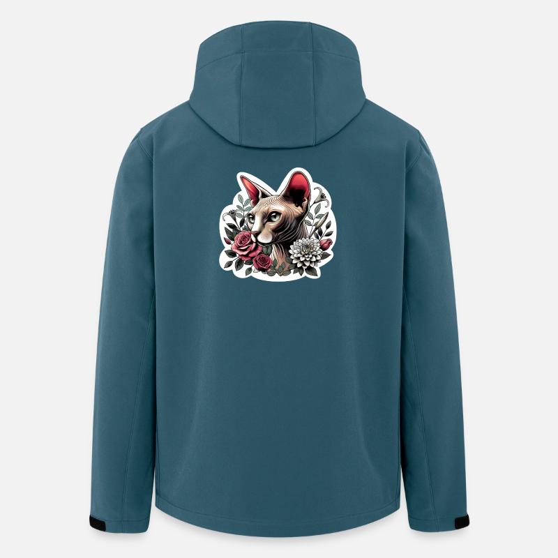 Rose Sphynx Chat - Veste softshell homme en polyester recyclé Stanley/Stella - bleu pétrole foncé