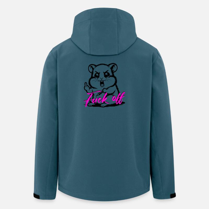 Funny Hamster *Fuck off* - Recycelte Männer Softshell-Jacke von Stanley/Stella - Dunkles Petrol