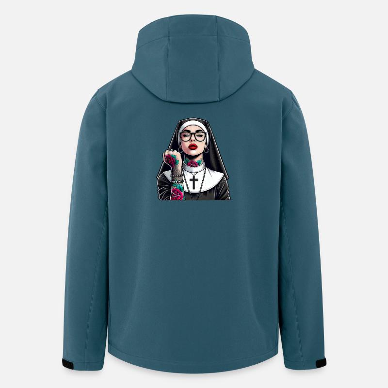 Nonne mit Tattoo - Recycelte Männer Softshell-Jacke von Stanley/Stella - Dunkles Petrol