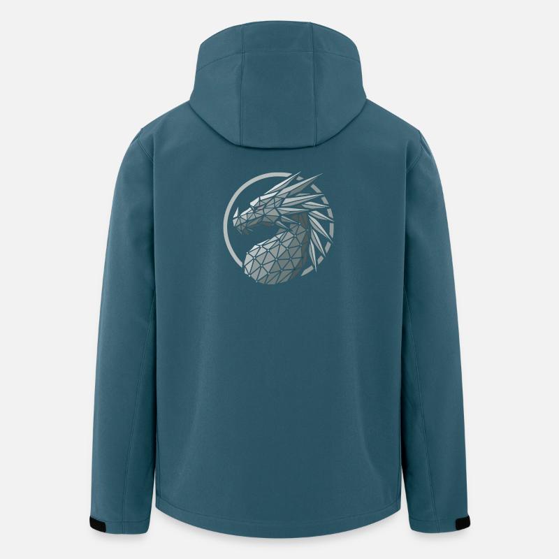 Blue Polygons Dragon Head - Men’s Recycled Softshell Jacket by Stanley/Stella - stargazer
