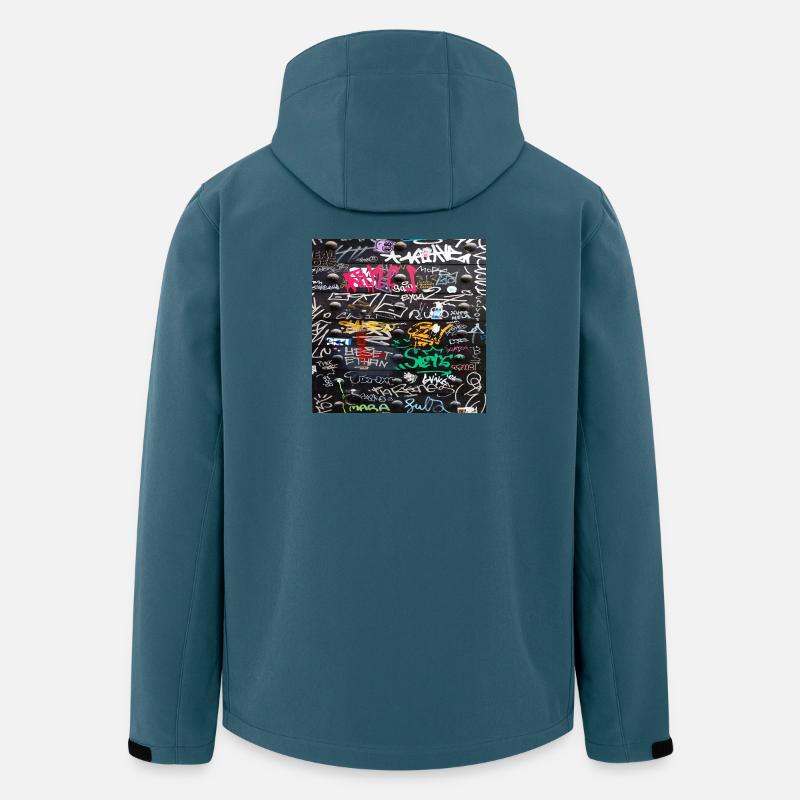 Verrückte bunte Schriften - Recycelte Männer Softshell-Jacke von Stanley/Stella - Dunkles Petrol