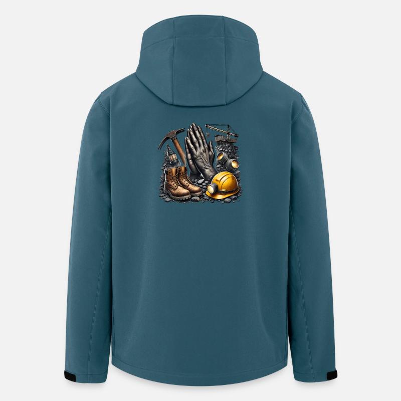 L’exploitation minière, c’est la vie - Veste softshell homme en polyester recyclé Stanley/Stella - bleu pétrole foncé