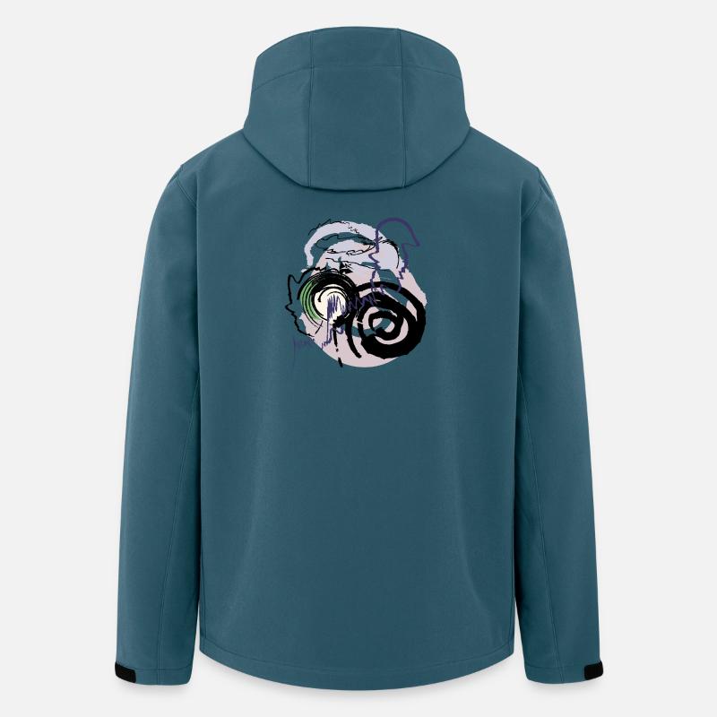 Abstraktes Muster - Recycelte Männer Softshell-Jacke von Stanley/Stella - Dunkles Petrol