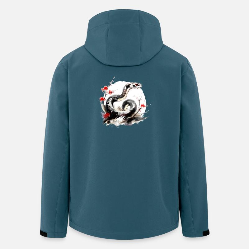 signe du zodiaque chinois Serpent - Veste softshell homme en polyester recyclé Stanley/Stella - bleu pétrole foncé