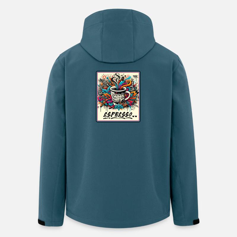 Espresso Graffiti - Recycelte Männer Softshell-Jacke von Stanley/Stella - Dunkles Petrol