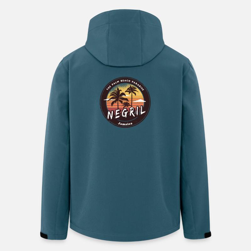 Negril Jamaica – The Palm Beach Paradies - Recycelte Männer Softshell-Jacke von Stanley/Stella - Dunkles Petrol