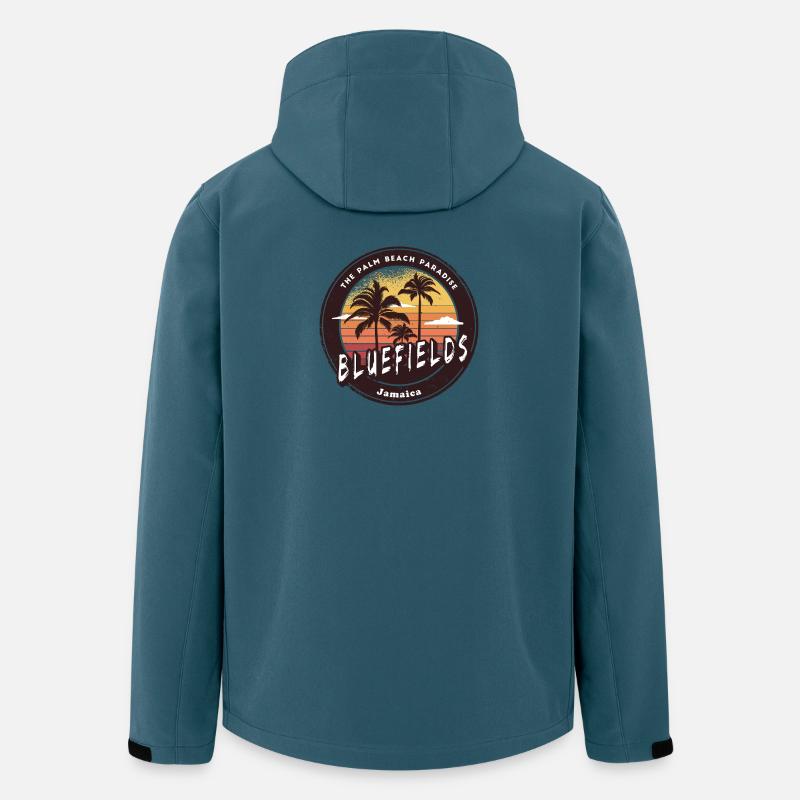 Bluefields Jamaica – Palm Beach Paradies - Recycelte Männer Softshell-Jacke von Stanley/Stella - Dunkles Petrol
