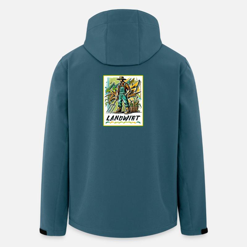 Stolzer Landwirt im Graffiti Style - Recycelte Männer Softshell-Jacke von Stanley/Stella - Dunkles Petrol