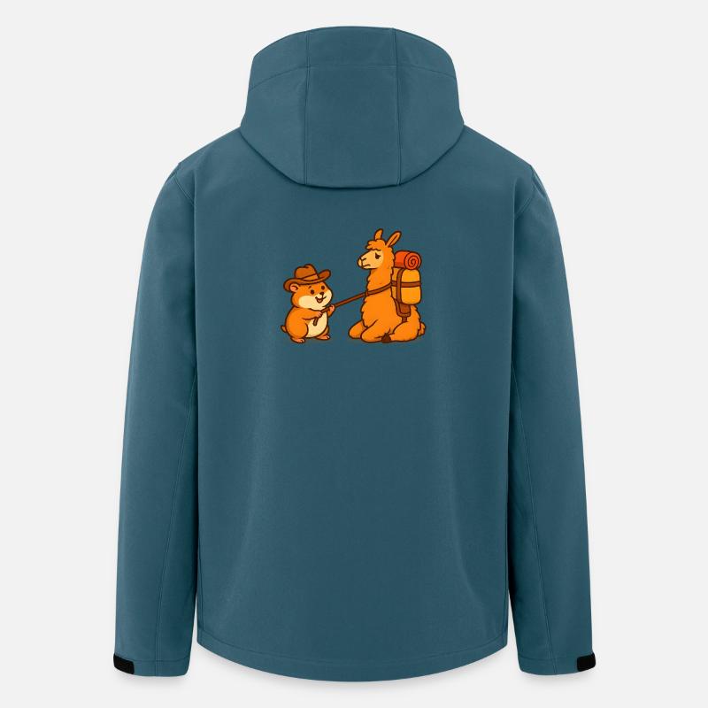 Widerspenstiges sitzendes Lama - Recycelte Männer Softshell-Jacke von Stanley/Stella - Dunkles Petrol