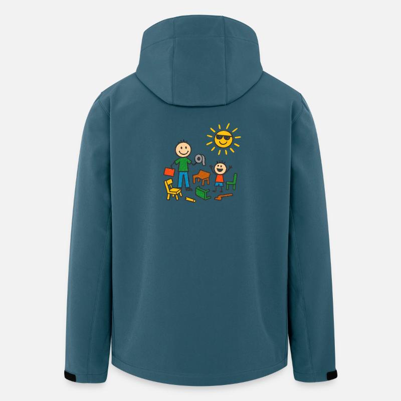 Papa baut das schon - Recycelte Männer Softshell-Jacke von Stanley/Stella - Dunkles Petrol