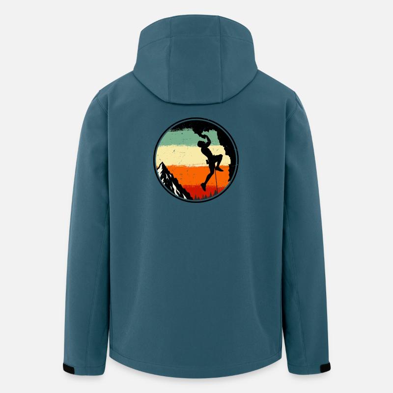 Bergsteiger auf dem Sunset Ridge Retro - Recycelte Männer Softshell-Jacke von Stanley/Stella - Dunkles Petrol