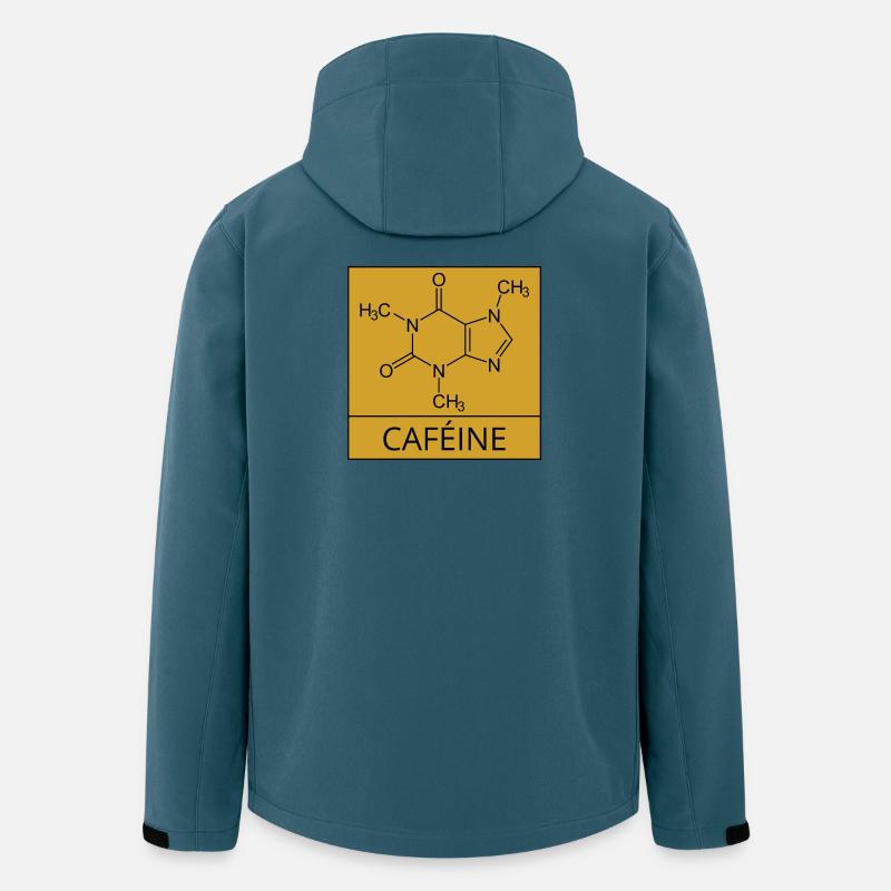 molécule de caféine - Veste softshell homme en polyester recyclé Stanley/Stella - bleu pétrole foncé