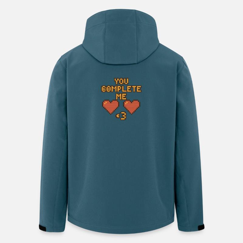 Pixelartige Liebesbotschaft - Recycelte Männer Softshell-Jacke von Stanley/Stella - Dunkles Petrol