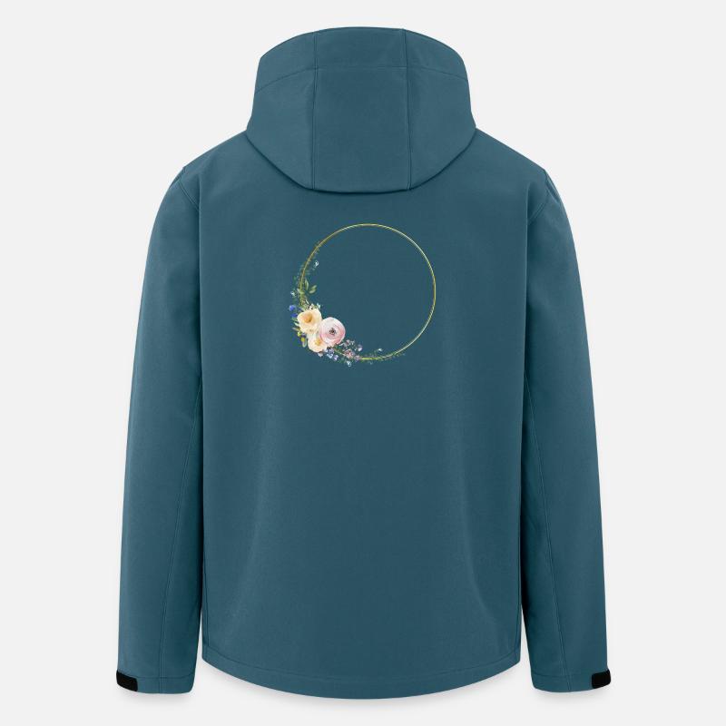Bunter Blumen Kranz, personalisierbar - Recycelte Männer Softshell-Jacke von Stanley/Stella - Dunkles Petrol