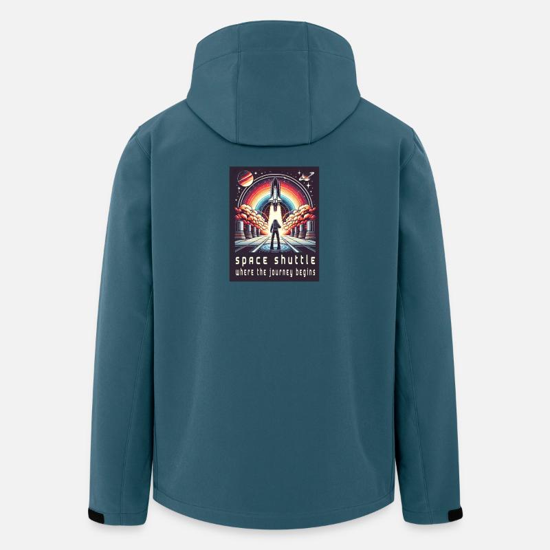 Navette spatiale - Le voyage commence - Veste softshell homme en polyester recyclé Stanley/Stella - bleu pétrole foncé