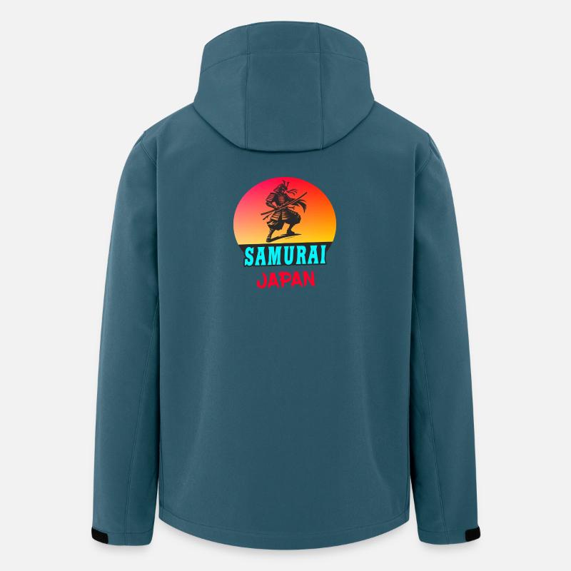Samurai Japan Sonnenuntergang Design - Recycelte Männer Softshell-Jacke von Stanley/Stella - Dunkles Petrol