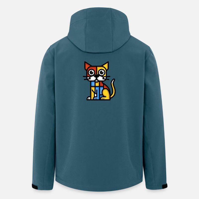 Buntes Bild eines kubistischen Hundes - Recycelte Männer Softshell-Jacke von Stanley/Stella - Dunkles Petrol