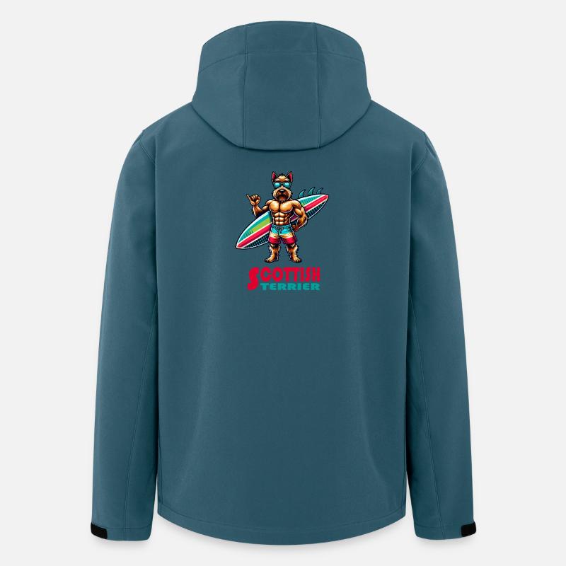 Scottish Terrier Surfer - Recycelte Männer Softshell-Jacke von Stanley/Stella - Dunkles Petrol