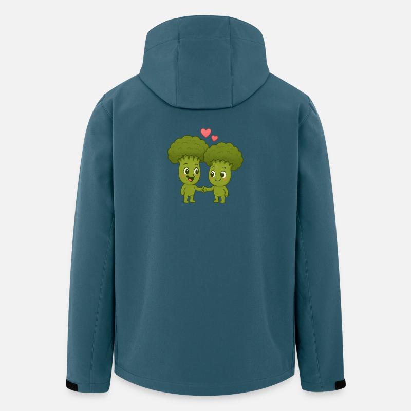 Mignon brocoli avec des cœurs - Veste softshell homme en polyester recyclé Stanley/Stella - bleu pétrole foncé