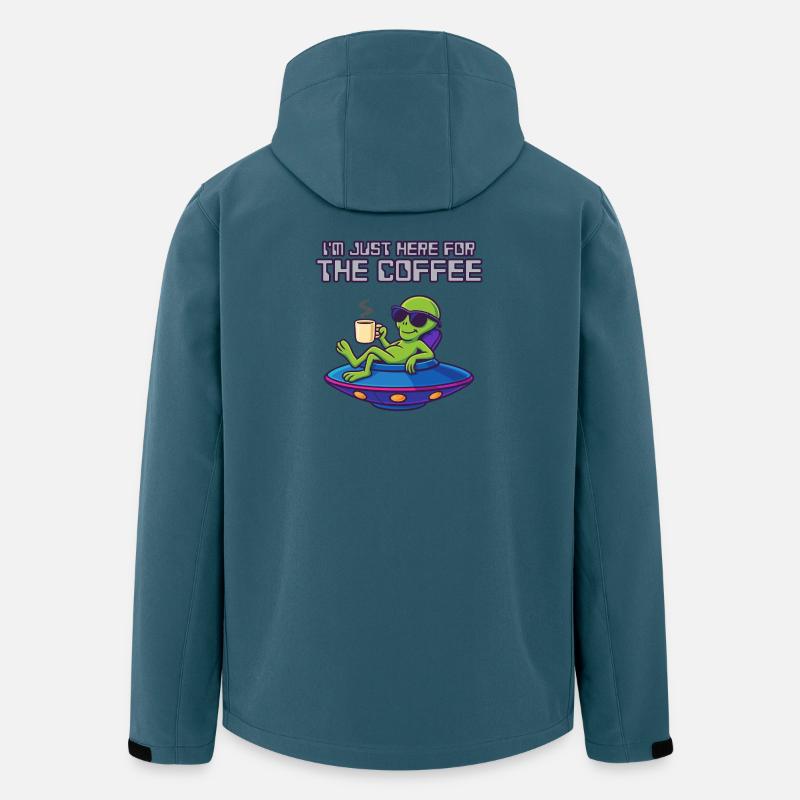 Kaffeeliebender Außerirdischer im UFO - Recycelte Männer Softshell-Jacke von Stanley/Stella - Dunkles Petrol