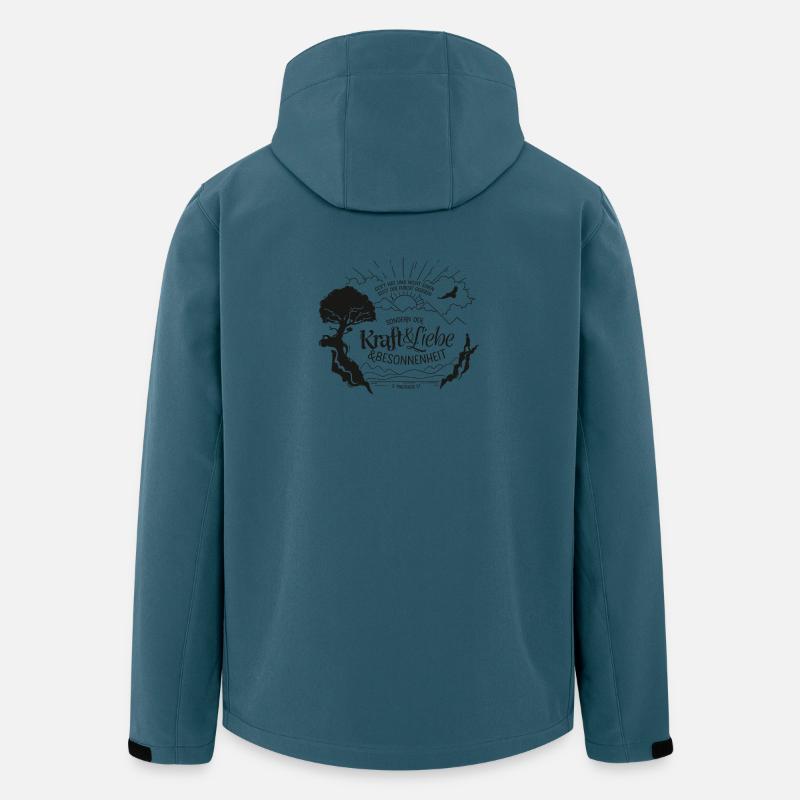 Gott hat uns keinen Geist der Furcht gegeben - Recycelte Männer Softshell-Jacke von Stanley/Stella - Dunkles Petrol