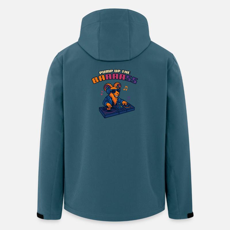Goat DJ – Pump Up the Baaaass - Recycelte Männer Softshell-Jacke von Stanley/Stella - Dunkles Petrol