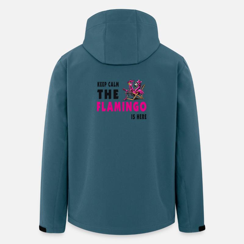 Keep Calm – Flamingo Style - Recycelte Männer Softshell-Jacke von Stanley/Stella - Dunkles Petrol