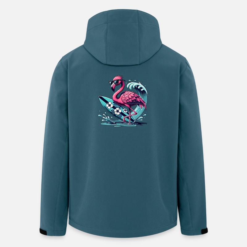 Surfender Flamingo mit Style - Recycelte Männer Softshell-Jacke von Stanley/Stella - Dunkles Petrol