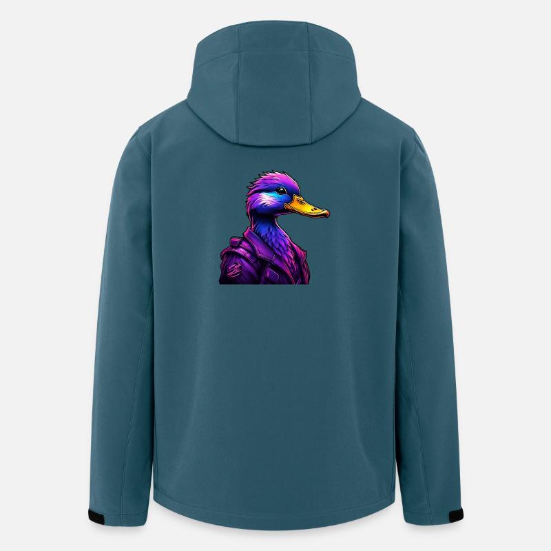 Futuristischer Duck im Cyber-Style - Recycelte Männer Softshell-Jacke von Stanley/Stella - Dunkles Petrol