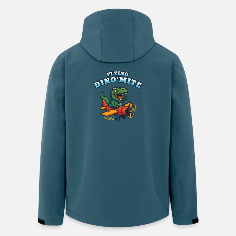 Fliegendes Dino'Mite-Flugzeug - Recycelte Männer Softshell-Jacke von Stanley/Stella - Dunkles Petrol