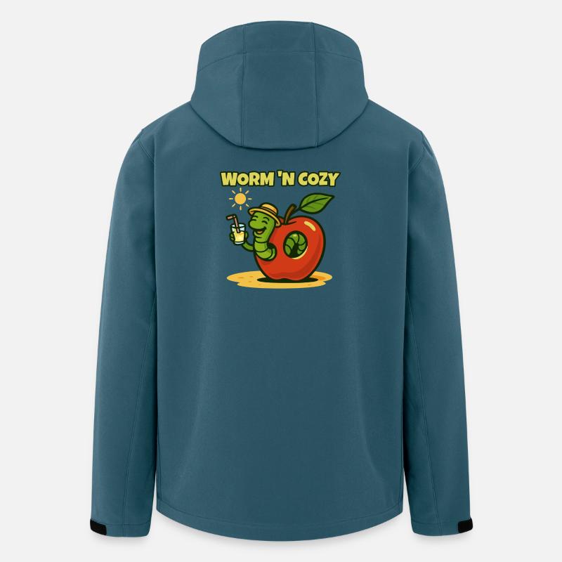 Worm 'N Cozy Sunshine Fruit Lounge - Recycelte Männer Softshell-Jacke von Stanley/Stella - Dunkles Petrol