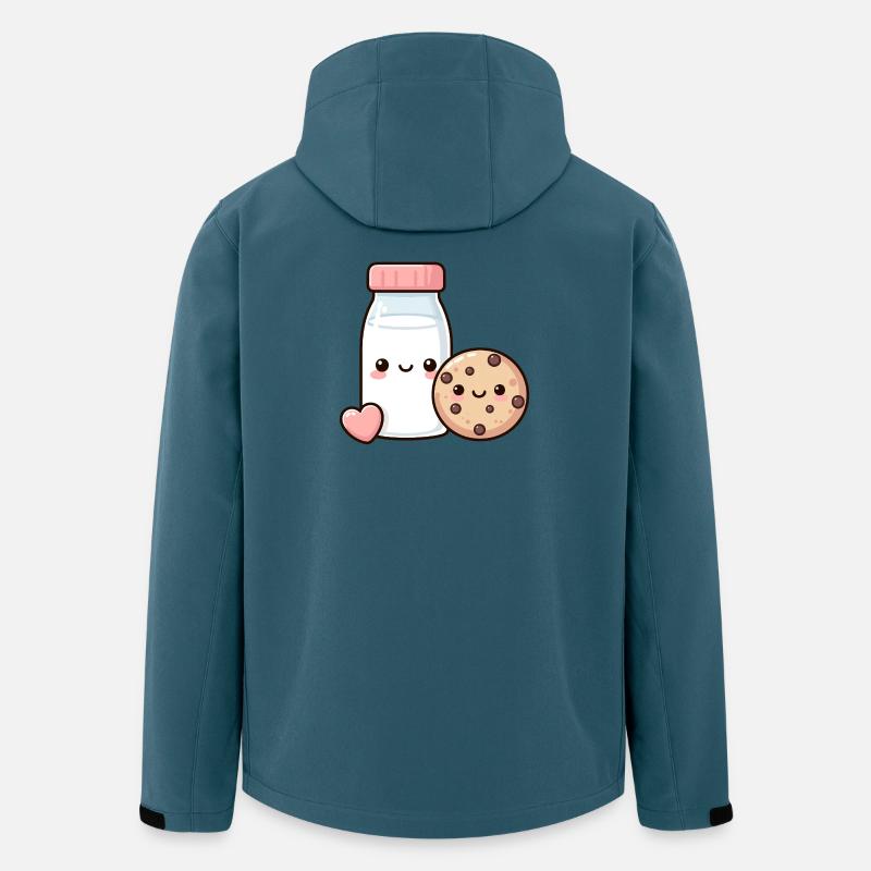 Cute Milk and Cookie Cartoon Design - Men’s Recycled Softshell Jacket by Stanley/Stella - stargazer