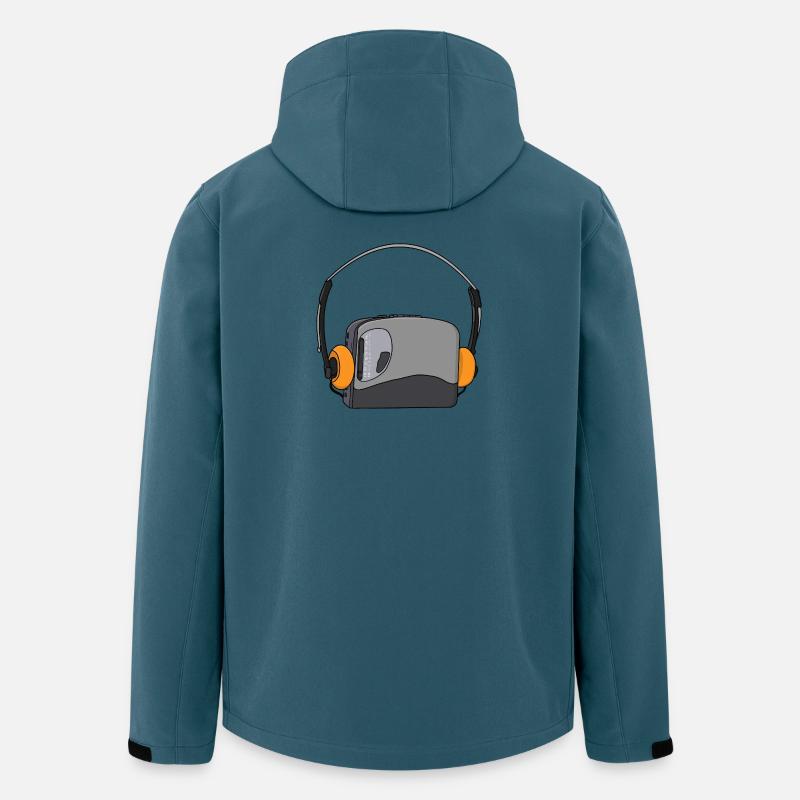 Cooler tragbarer Kassetten-Audio-Player - Recycelte Männer Softshell-Jacke von Stanley/Stella - Dunkles Petrol