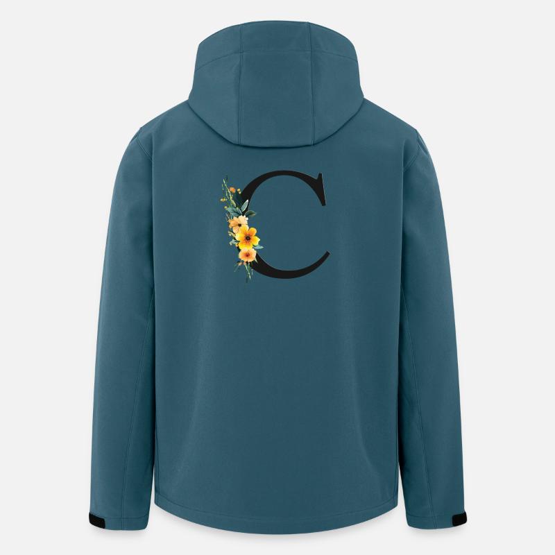 C Monogram, Floral, Customizable - Men’s Recycled Softshell Jacket by Stanley/Stella - stargazer