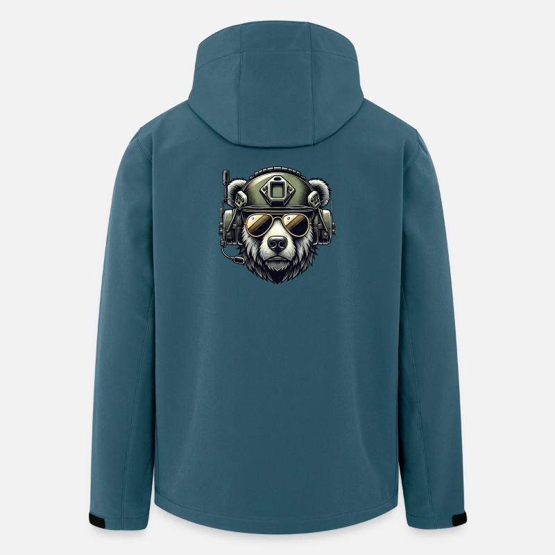 Bär Militär Design - Recycelte Männer Softshell-Jacke von Stanley/Stella - Dunkles Petrol