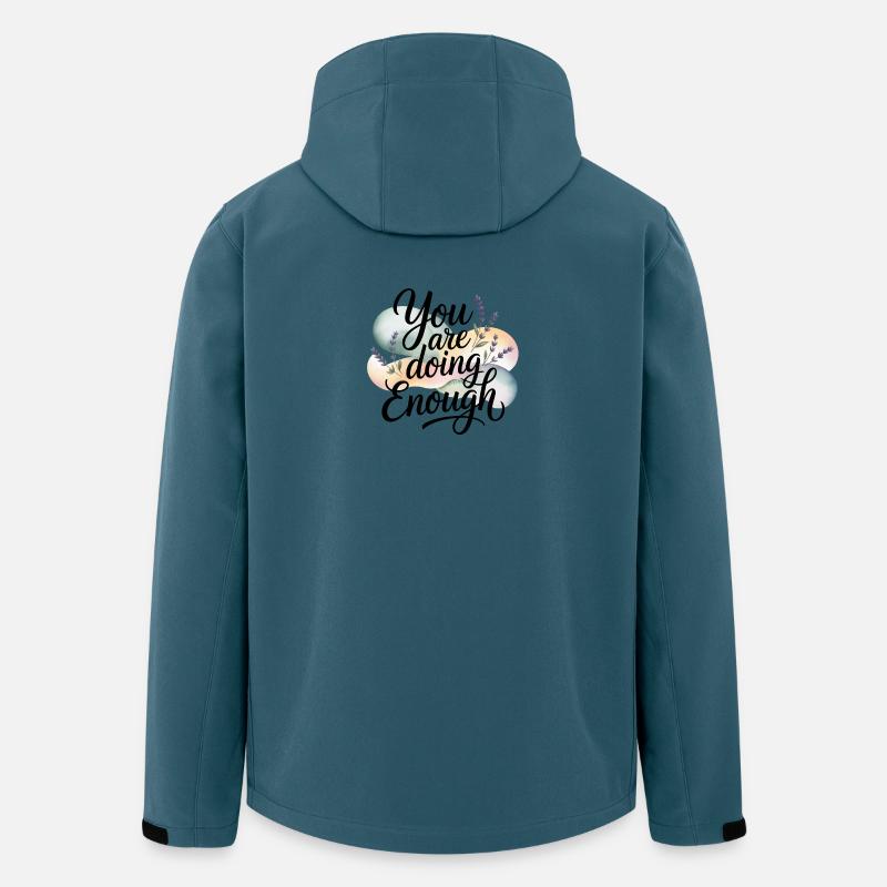 Motivationsthema mit der Aufschrift "Du tust genug" - Recycelte Männer Softshell-Jacke von Stanley/Stella - Dunkles Petrol