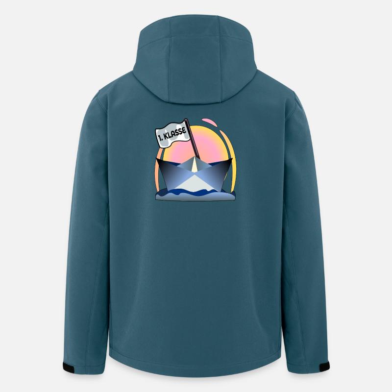 Einschulung Schulanfang Papierboot - Recycelte Männer Softshell-Jacke von Stanley/Stella - Dunkles Petrol