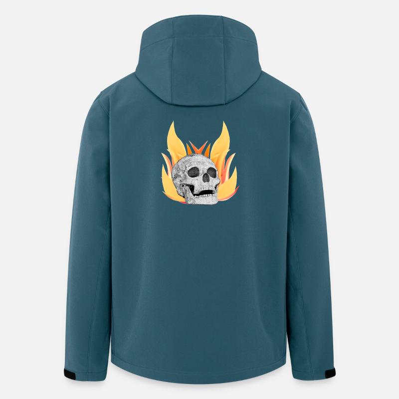 Menschenschädel flammenmuster - Recycelte Männer Softshell-Jacke von Stanley/Stella - Dunkles Petrol