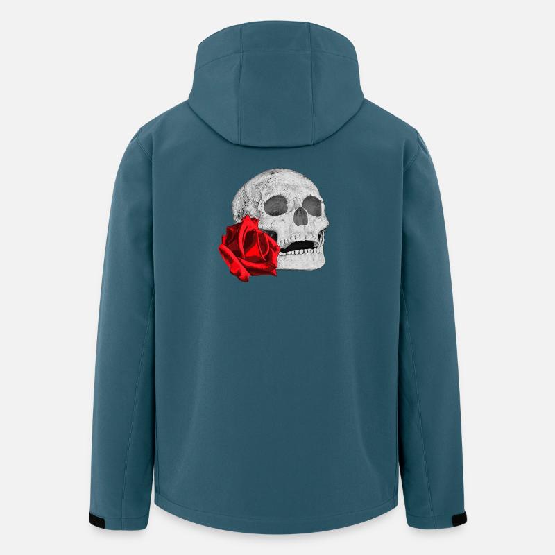 menschenschädel, rosenblüte, goth - Recycelte Männer Softshell-Jacke von Stanley/Stella - Dunkles Petrol