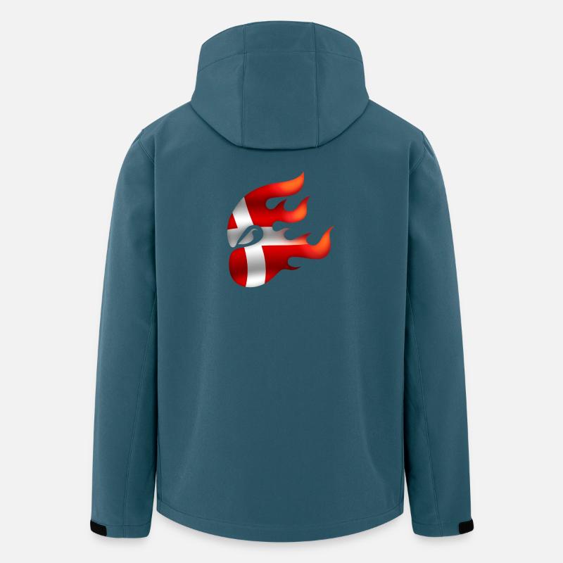 Drapeau du Danemark - Danemark - Ninja - Veste softshell homme en polyester recyclé Stanley/Stella - bleu pétrole foncé