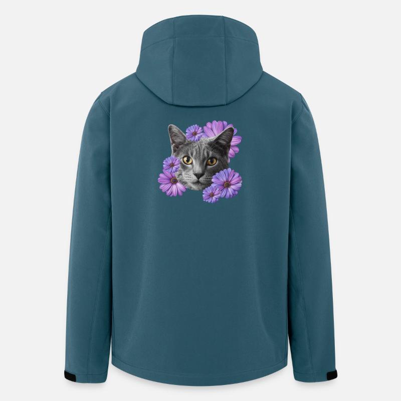katze mit blumen - Recycelte Männer Softshell-Jacke von Stanley/Stella - Dunkles Petrol