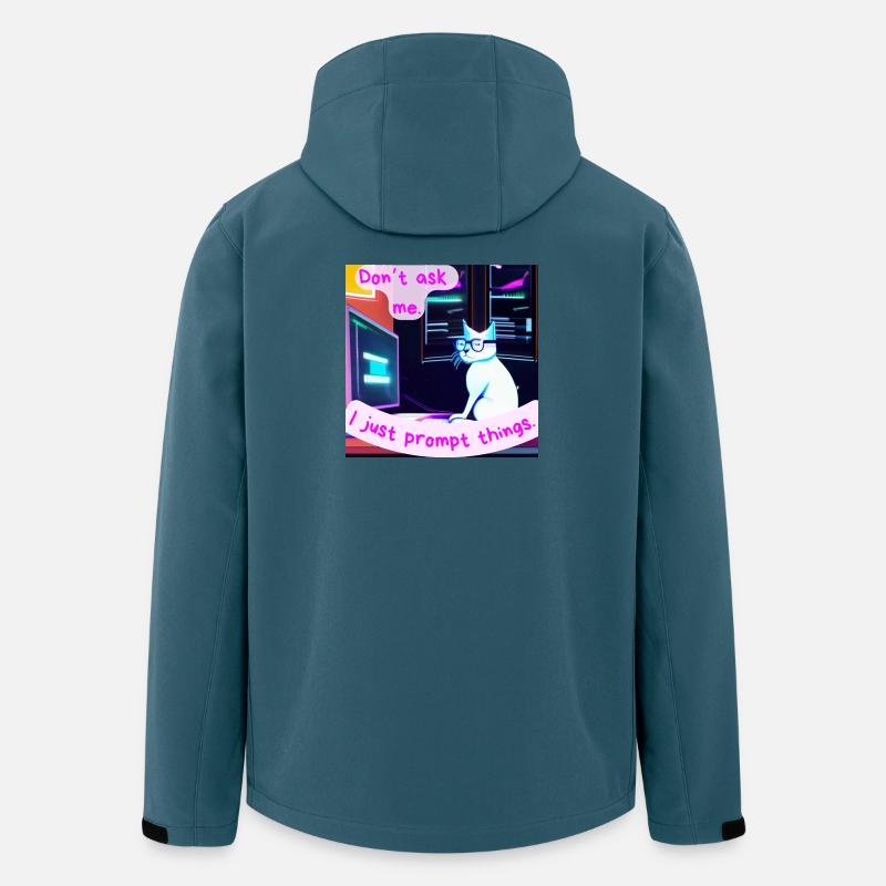 Frag mich nicht, ich fordere nur Dinge auf – Grumpy AI Cat - Recycelte Männer Softshell-Jacke von Stanley/Stella - Dunkles Petrol