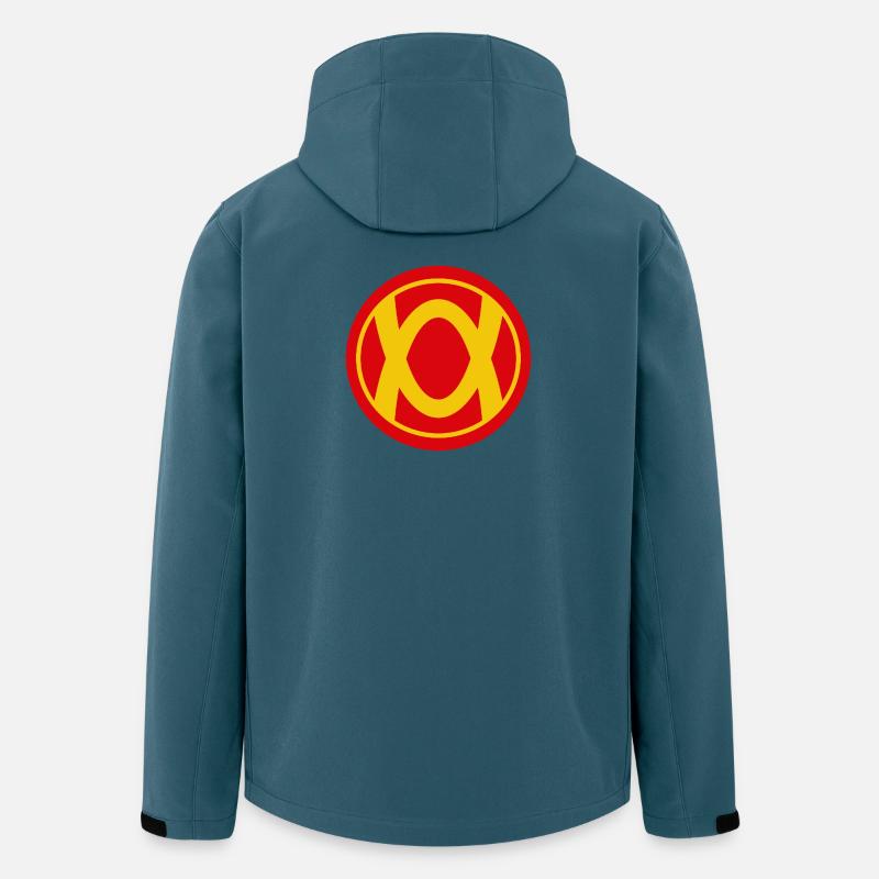 Retro Superhelden Emblem Design - Recycelte Männer Softshell-Jacke von Stanley/Stella - Dunkles Petrol