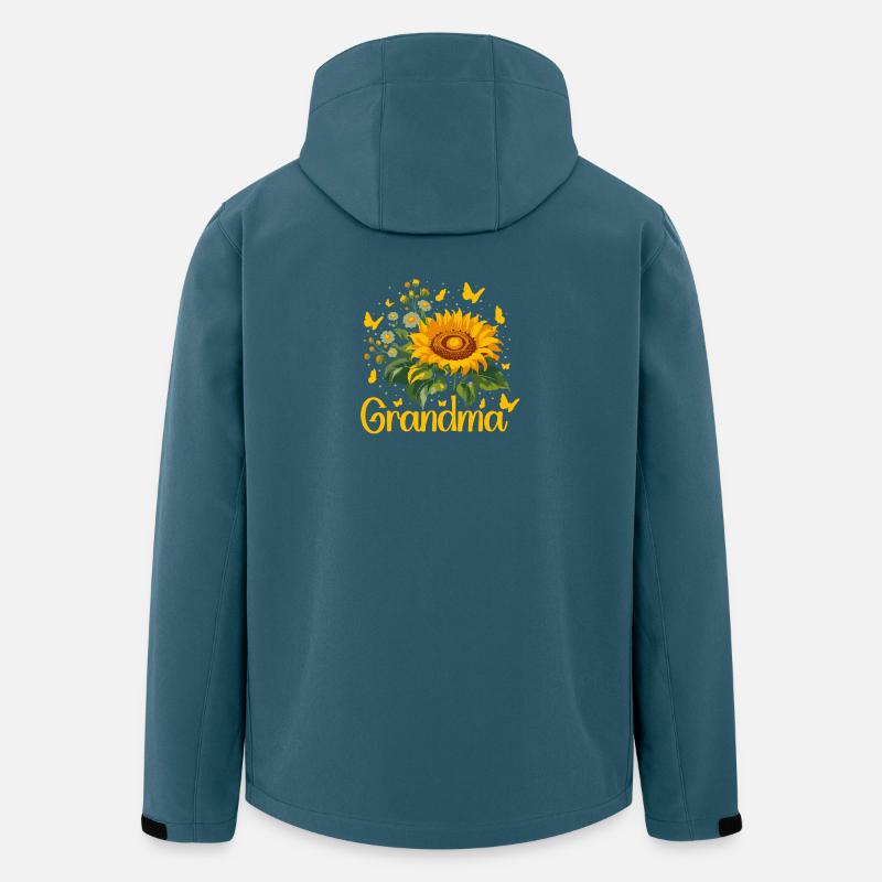Sonnenblume Oma Tribute Design - Recycelte Männer Softshell-Jacke von Stanley/Stella - Dunkles Petrol