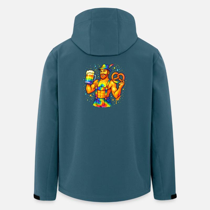 Fierté bavaroise - Veste softshell homme en polyester recyclé Stanley/Stella - bleu pétrole foncé