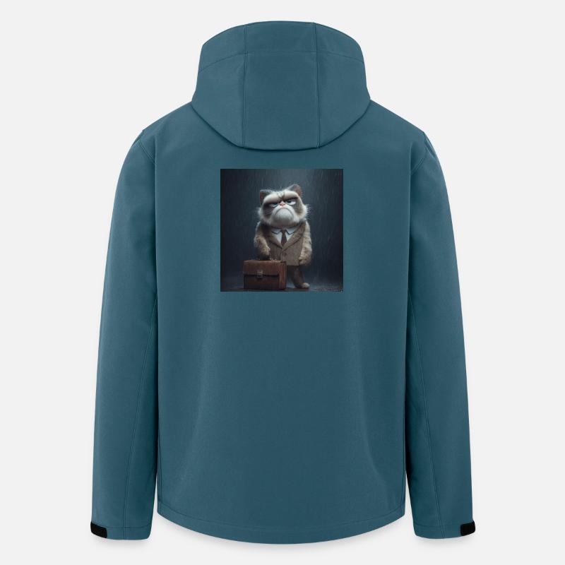 Bürokatze im Regen - Recycelte Männer Softshell-Jacke von Stanley/Stella - Dunkles Petrol