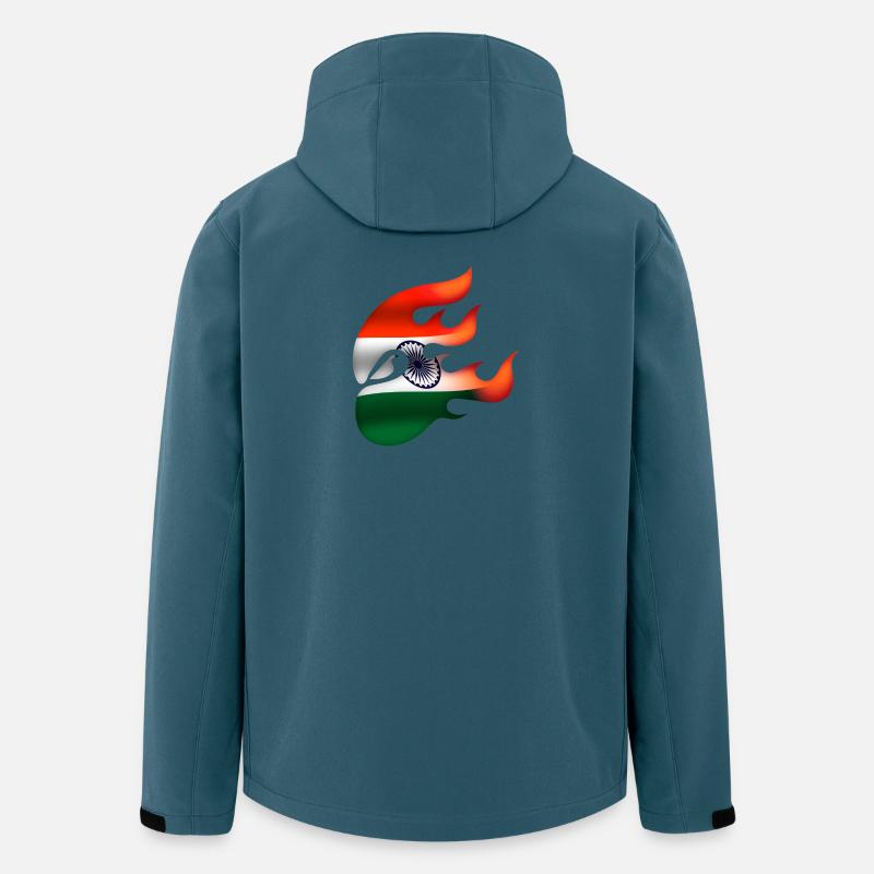 Drapeau de l’Inde - Inde - Ninja - Veste softshell homme en polyester recyclé Stanley/Stella - bleu pétrole foncé