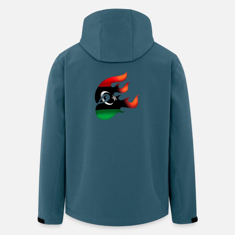 Drapeau de la Libye - Libye - Ninja - Veste softshell homme en polyester recyclé Stanley/Stella - bleu pétrole foncé