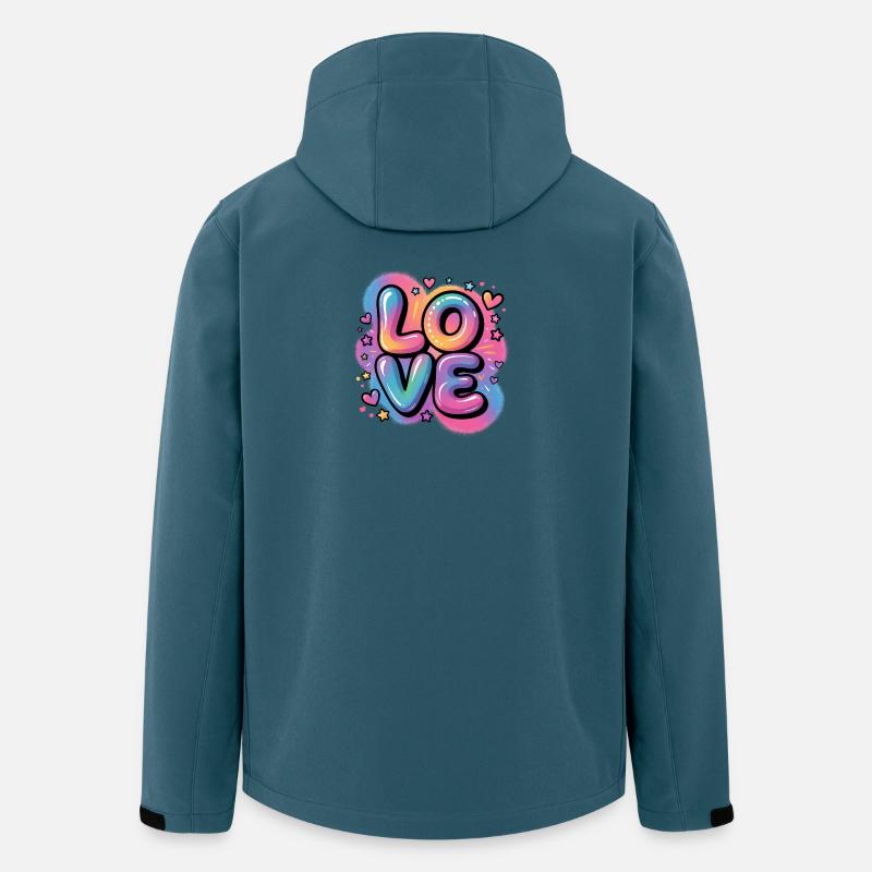 Love Wasserfarben Grafitti – Mädchen Geschenk - Recycelte Männer Softshell-Jacke von Stanley/Stella - Dunkles Petrol