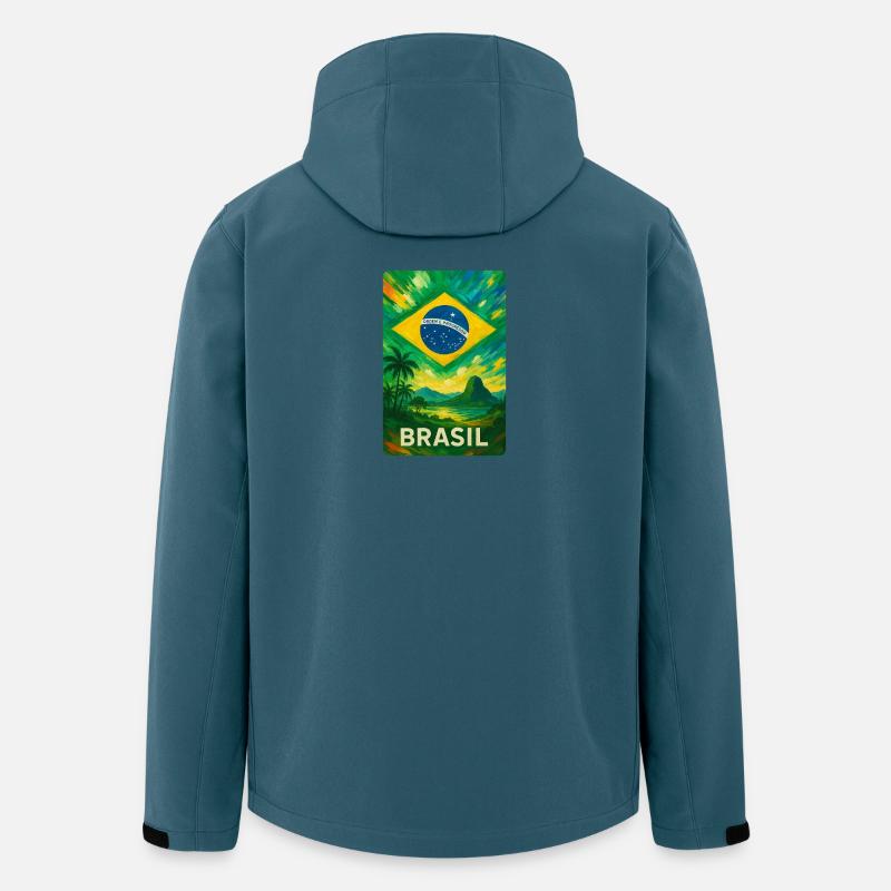 Brasilien – Tropisches Flaggenbild - Recycelte Männer Softshell-Jacke von Stanley/Stella - Dunkles Petrol